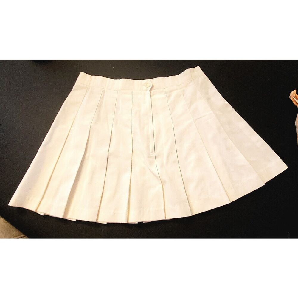 Court Casuals Vintage Tennis Skirt Pleated Y2K 90s White, Size 14